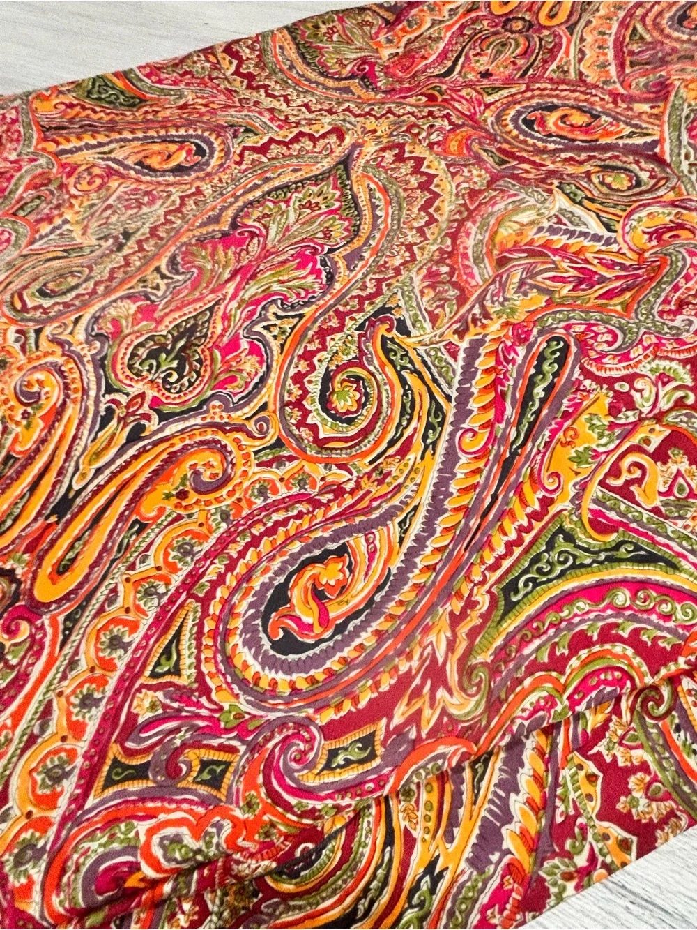 SCHLOSSBERG SWITZERLAND Red Paisley 100% Cotton Duvet Cover Twin 86” X 68”